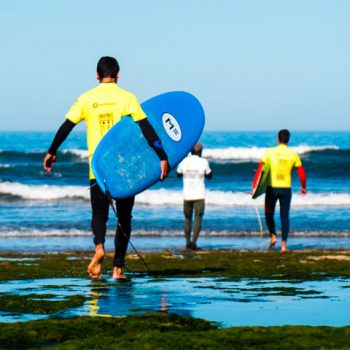 Group surf lessons available at Tiago Pires Surf School.