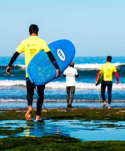 Group surf lessons available at Tiago Pires Surf School.