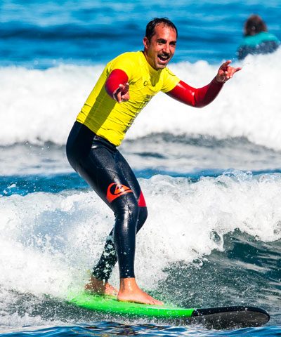 Private surf lessons available at Tiago Pires Surf School.
